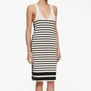 Rag & Bone Cream & Black Striped Knit Tank Dress 100% Cotton Small to Medium